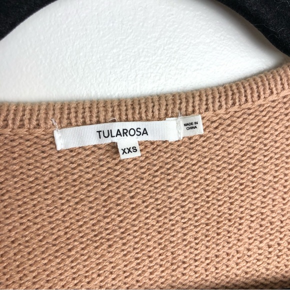 TULAROSA Brown Front Wrap Cropped Sweater - Picture 4 of 7